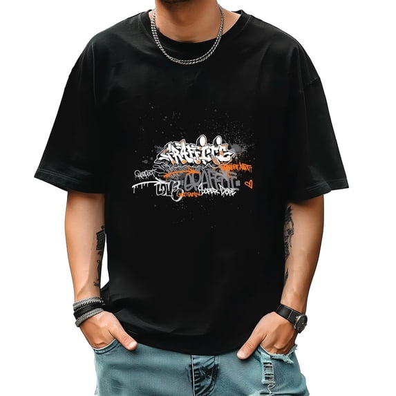 Graphic Tees for Men Design Casual Tee Streetwear Fashion Trend Sports Shirt Vintage Style Medium