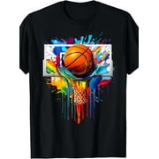 Graphic Tees for Men Hip Hop Short Sleeve Print T-Shirt Shirts Boys Lightweight Printed Design T-Shirts Black D L