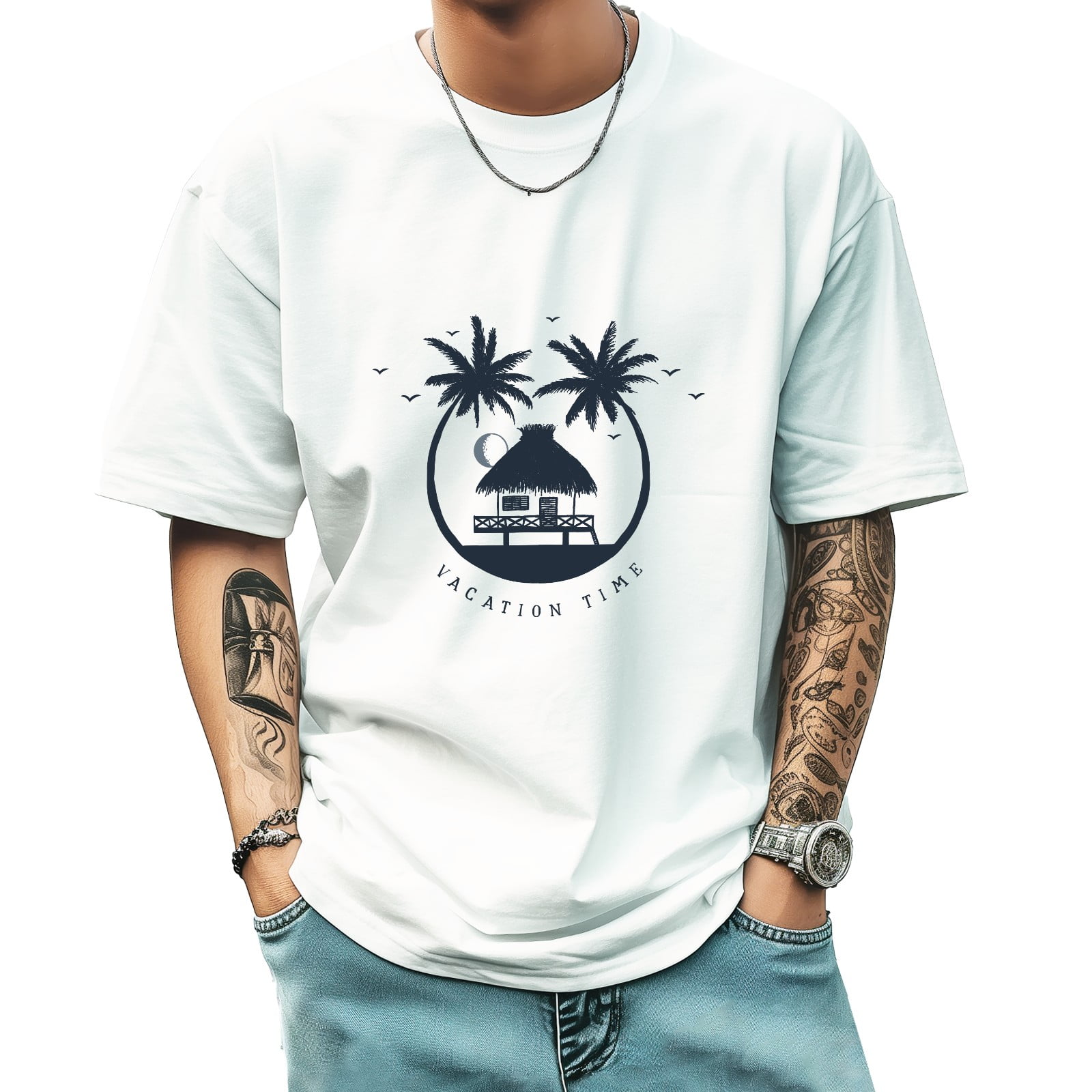 Tシャツ・カットソー HILLDA Lust Slim Tee 3Color SDJMa Mens Hipster Hip Hop All Over Graphic Longline T-Shirt