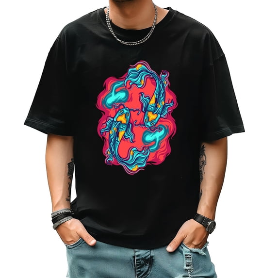 Graphic Tees for Men Summer New Trend Sweatshirt Loose Fit for Big and Tall Men Shirts 3X-Large