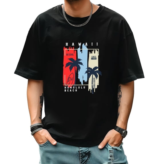 Graphic Tees for Men Summer New Trend Sweatshirt Loose Fit for Big and Tall Men Shirts 3X-Large