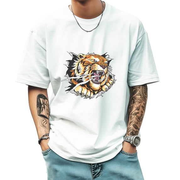 Graphic Tees for Men Summer New Trend Sweatshirt Loose Fit for Big and Tall Men Shirts 3X-Large