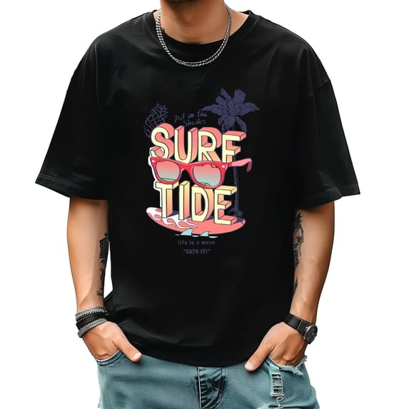 Graphic Tees for Men Summer New Vintage Tee Trend Fashion Sports Shirt Small