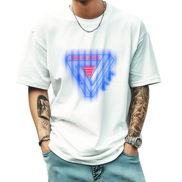 Graphic Tees for Men Summer New Vintage Tee Trend Fashion Sports Shirt Small