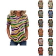 thumbnail image 1 of Graphic Tees for Women Carnival Graphic Short Sleeve Tee Crewneck Top Summer Wardrobe Shirt for Women, 1 of 4
