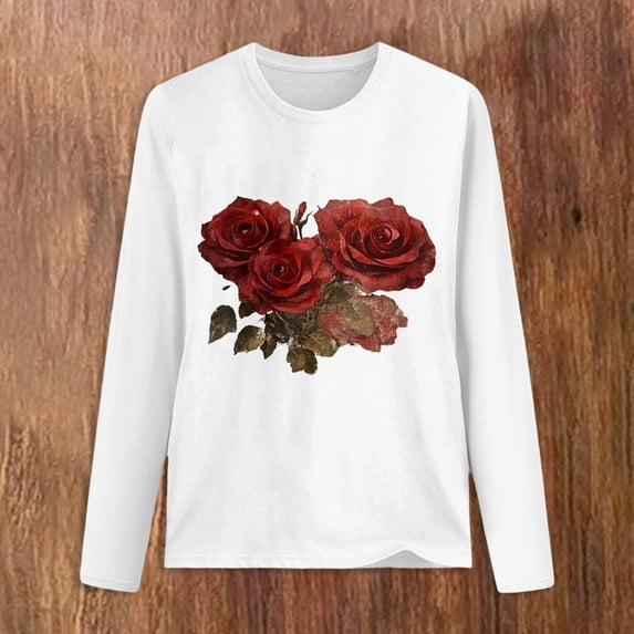 Graphic Tees for Women Casual Everyday Women's T-Shirts Lightweight Soft Basic Tee for Spring and Summer Wardrobe White L