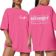 thumbnail image 1 of Graphic Tees for Women Casual Loose Letter Print Crew Neck Short Sleeve T Shirt Top for Everyday Comfort and Style Pink S, 1 of 4