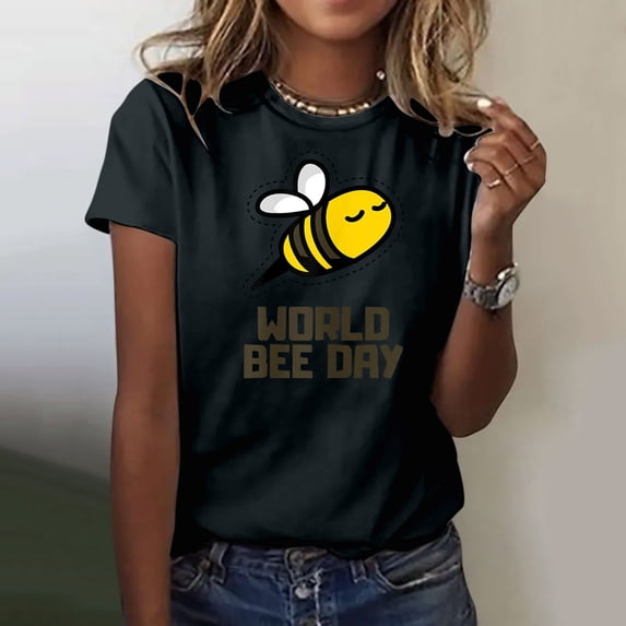 Graphic Tees for Women Casual Short Sleeve Graphic Print Tee for Everyday Wear Comfortable Crew Neck Top for Women’s Wardrobe Black 3XL