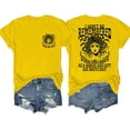 thumbnail image 1 of Graphic Tees for Women Casual Short Sleeve Tee with Double Letter Print for Everyday Comfort and Easy Styling Yellow M, 1 of 2