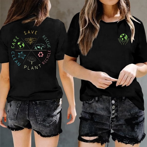 Graphic Tees for Women Casual Summer Print Crew Neck T Shirt for Everyday Wear with Short Sleeves and Versatile Styling Options Black XXL