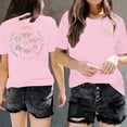thumbnail image 1 of Graphic Tees for Women Casual Summer Print Crew Neck T Shirt for Everyday Wear with Short Sleeves and Versatile Styling Options Pink XL, 1 of 3
