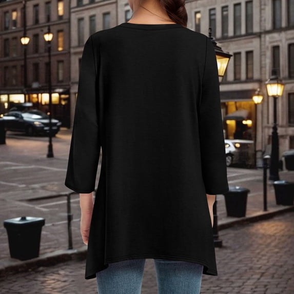 Graphic Tees for Women Casual Tee for Everyday Wear Round Neck Short Sleeve Basic Top Suitable with Denim and Skirts Black 4XL