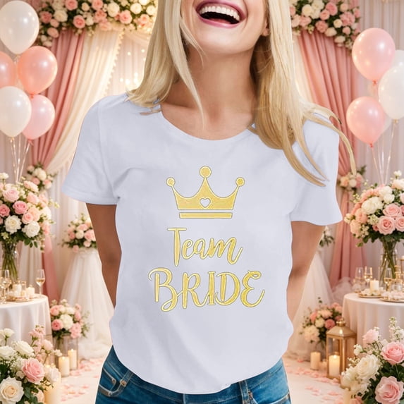 Graphic Tees for Women Casual Wedding Letter Print Crewneck Short Sleeve Tennis Top for Everyday Women’s T-Shirts ??? White 3XL
