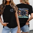 thumbnail image 1 of Graphic Tees for Women Graphic Print Short Sleeve T Shirt with Everyday Wear Comfort Casual Crew Neck Top for Women’s Wardrobe Black L, 1 of 3