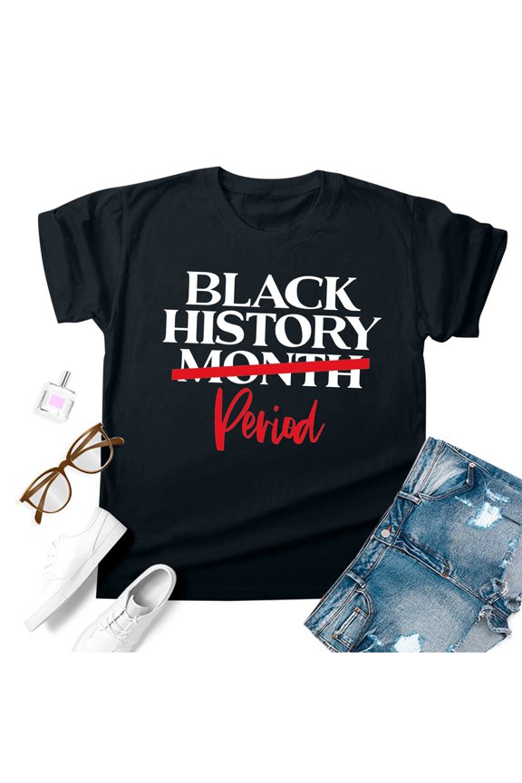Graphic Tees for Women Graphic Tee for Women Black Month Afro Freedom Top for Everyday Wear Black XXL