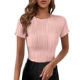 thumbnail image 1 of Graphic Tees for Women Solid Color Short Sleeve Casual Slim Fit Crew Neck Refreshing Breathable Resistant Daily Red Tank Tops Sizes 2XL, 1 of 6