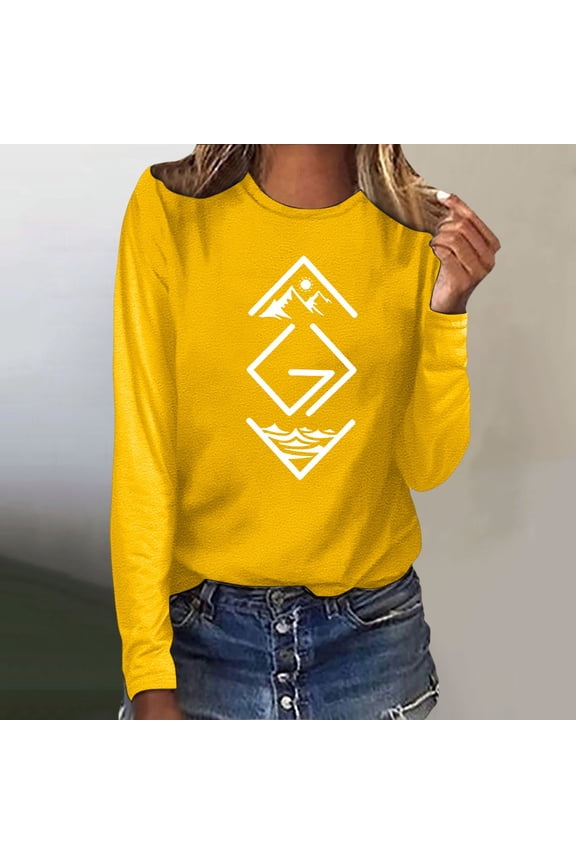 Graphic Tees for Women T-Shirt Women's T-Shirts God Is Greater Than The Highs And Lows Long Sleeve Graphic Tee for Women Yellow L