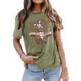thumbnail image 1 of Graphic Tees for Women T-Shirts Ladies Fashion Casual 3D Digital Print Short Sleeve Crew Neck Top Green XL, 1 of 3