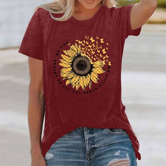 Graphic Tennis Tees for Women T-Shirts Loose Fit Short Sleeve Printed Top for Everyday Wear Purple XL