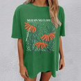 thumbnail image 1 of Graphic Tees for Women T-Shirts Oversized Graphic Print Shirts for Women – Casual Tops Tee with Artwork Green 3XL, 1 of 5