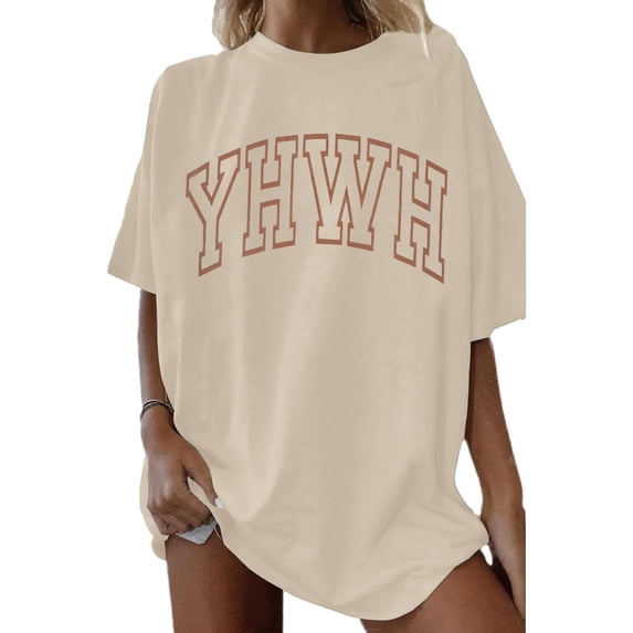 Graphic Tees for Women T-Shirts Plus Size Casual Loose Letter Print Tee for Everyday Wear – Comfortable Stylish Graphic Top Brown S