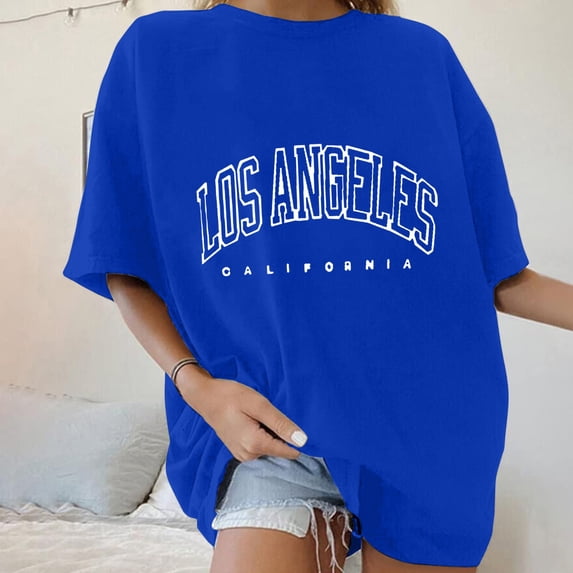 Graphic Tennis Tees for Women T-Shirts/ Short Sleeve T Shirt Men's Women's Wide Ancient Trend Text Style Pure Half Sleeve Summer Blue S