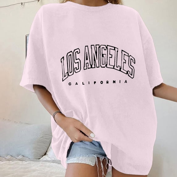 Graphic Tennis Tees for Women T-Shirts/ Short Sleeve T Shirt Men's Women's Wide Ancient Trend Text Style Pure Half Sleeve Summer Pink XL
