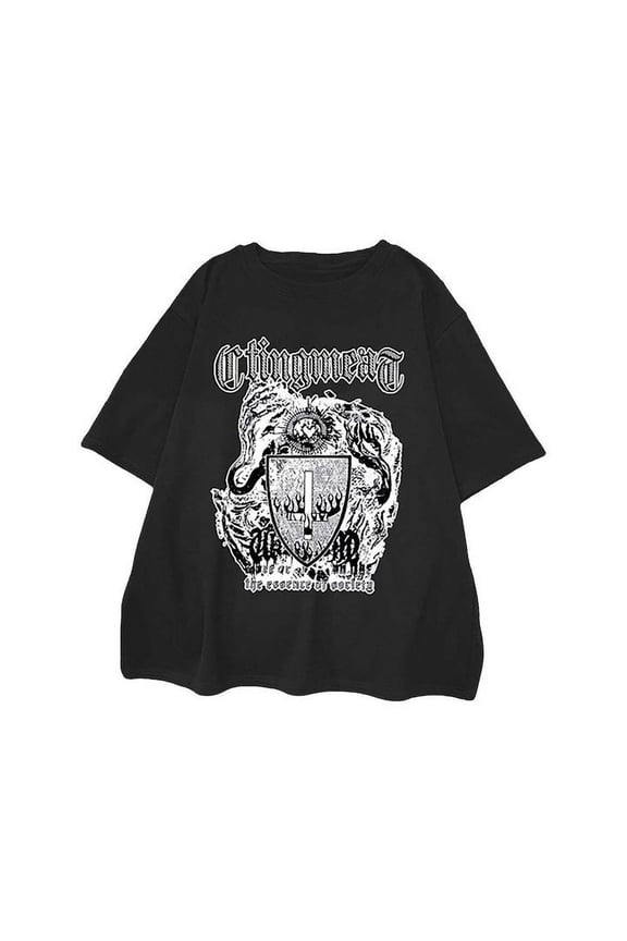 Graphic Tees for Women T-Shirts T Women'shirt Alt Graphic Tee Dark Academia Oversized Baggy Tops Clothes Black XXL