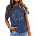 thumbnail image 1 of Graphic Tennis Tees for Women T-Shirts Women's Summer Print Comfortable Fashionable Fit Colored Top Short Sleeved T Shirt Blue M, 1 of 3
