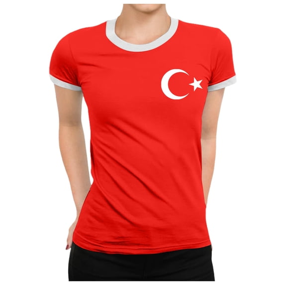 Graphic Tees for Women Tennis T-Shirts for Women Lightweight Crew Neck Tee with Turkey Print Short Sleeve Top Red 3XL