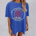 thumbnail image 1 of Graphic Tennis Tees for Women Women’s T-Shirts Oversized Graphic Tops for Casual Everyday Wear Blend Tee with Prints Comfortable Fit Blue L, 1 of 5