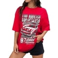 thumbnail image 1 of Graphic Tees for Women's Oversized Graphic Print Tee for Casual Everyday StyleDrop Shoulder Short Sleeve Cartoon Graphics Shirt Red S, 1 of 3