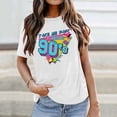 thumbnail image 1 of Graphic Tees for Women's T-Shirts crafted for casual fashion featuring 80s and 90s designs White L, 1 of 3