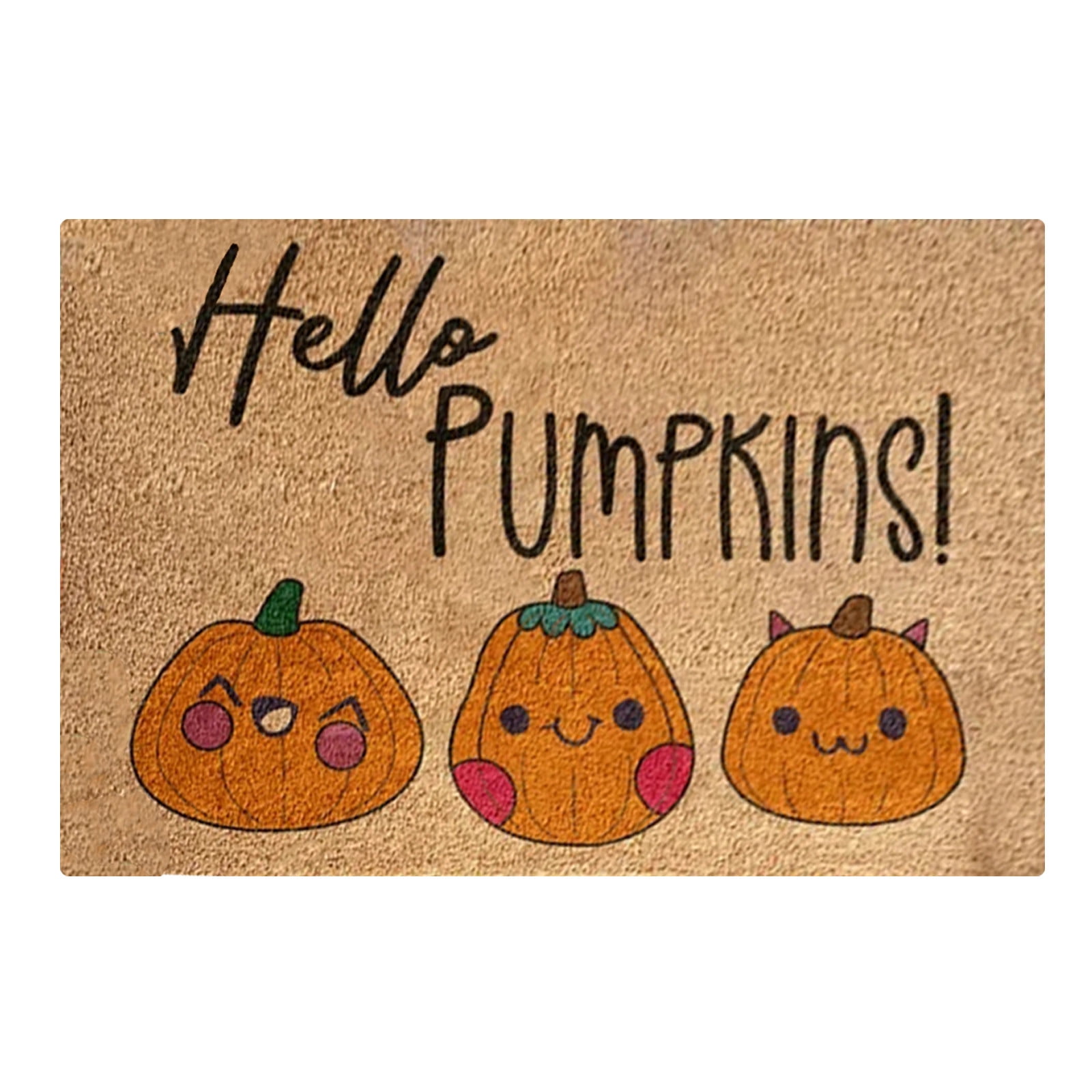 Graphic Mats Outdoor Funny Spring Hello Pumpkin Outdoor Rug