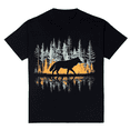 thumbnail image 1 of Graphic Wolf Nature T-Shirt - Unisex-Adults & Kids, Black, Small, Short Sleeve, 1 of 7