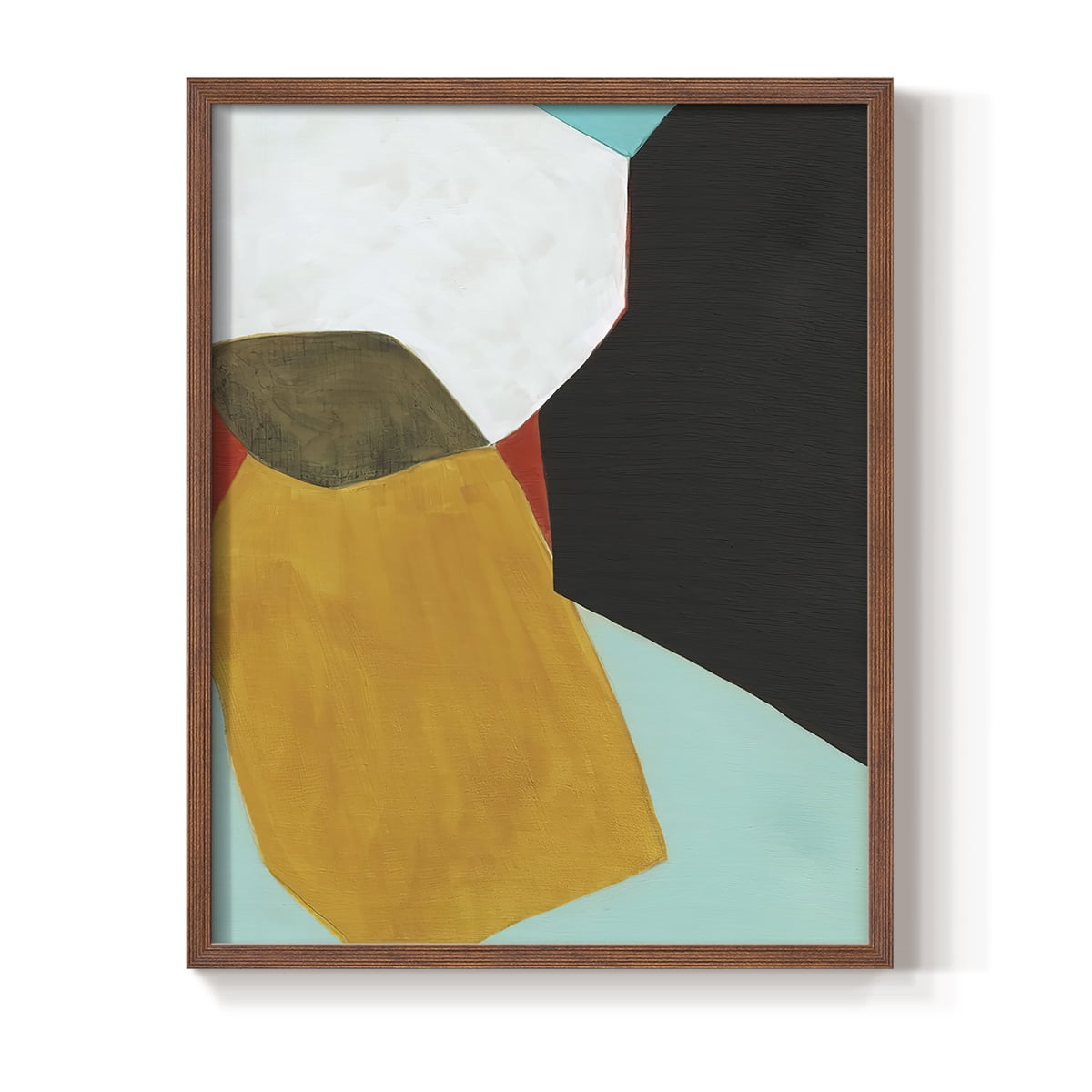 Graphica I Framed Print in Brown Solid Wood Framed Print No Nail Hanging
