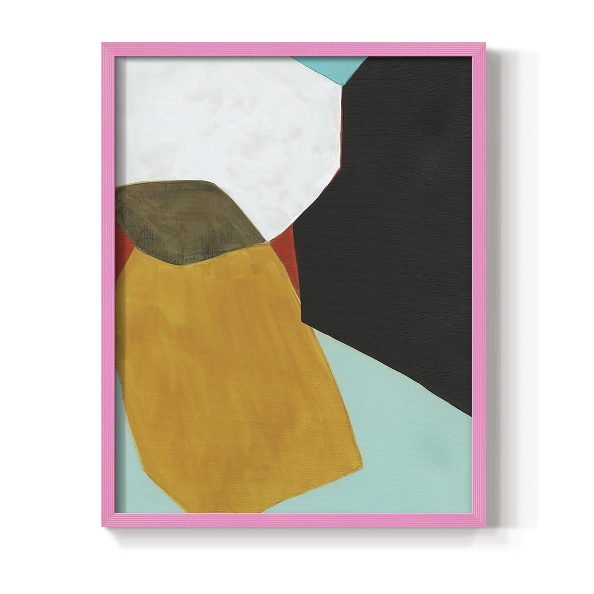 Graphica I Framed Print in Pink Solid Wood Framed Print No Nail Hanging