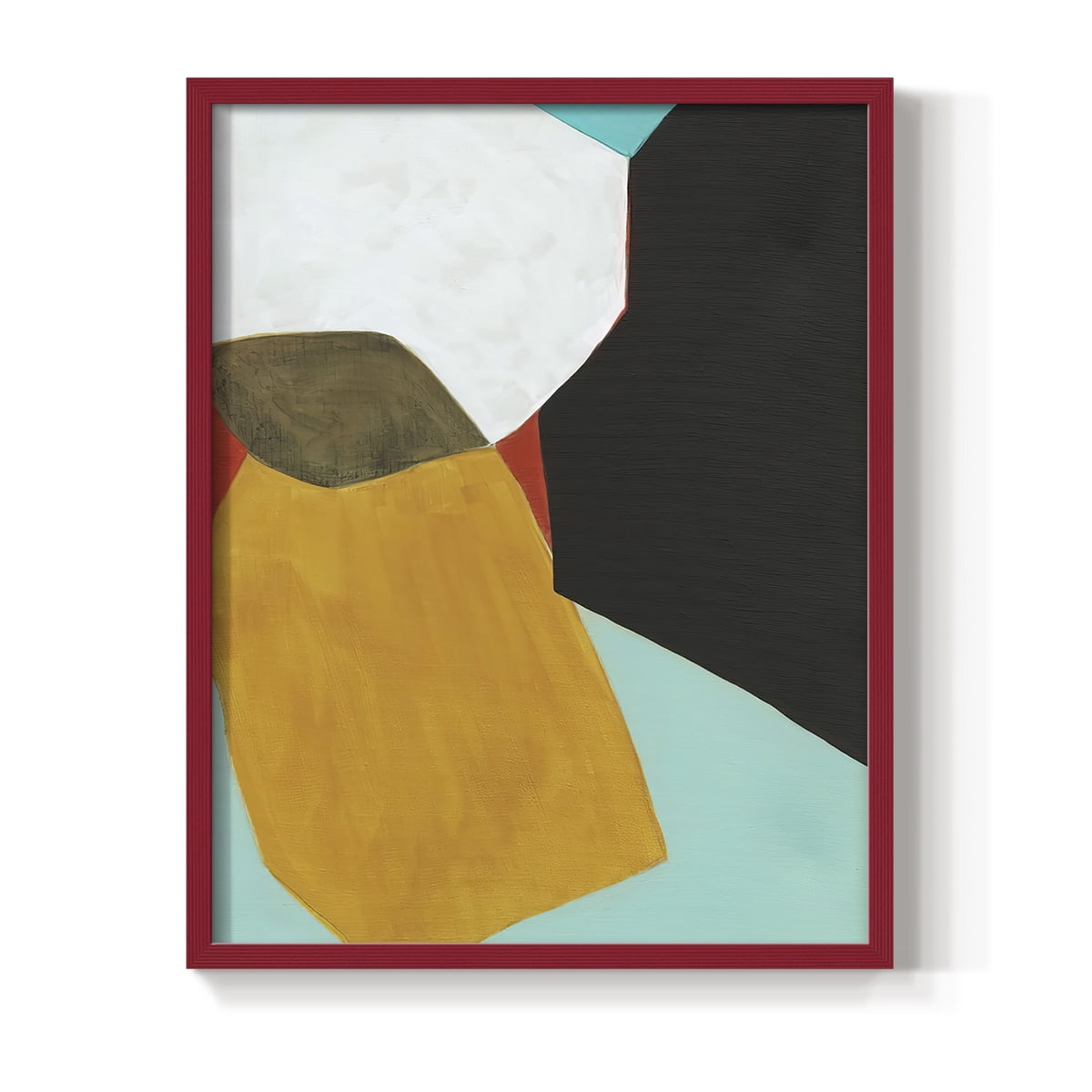Graphica I Framed Print in Red Solid Wood Framed Print No Nail Hanging
