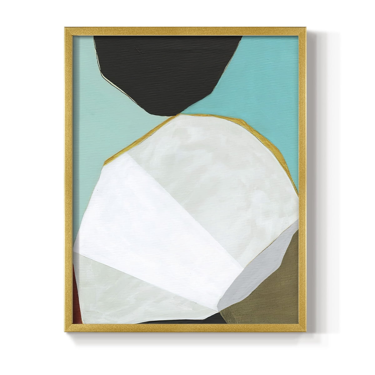 Graphica II Framed Print in Gold Solid Wood Framed Print No Nail Hanging