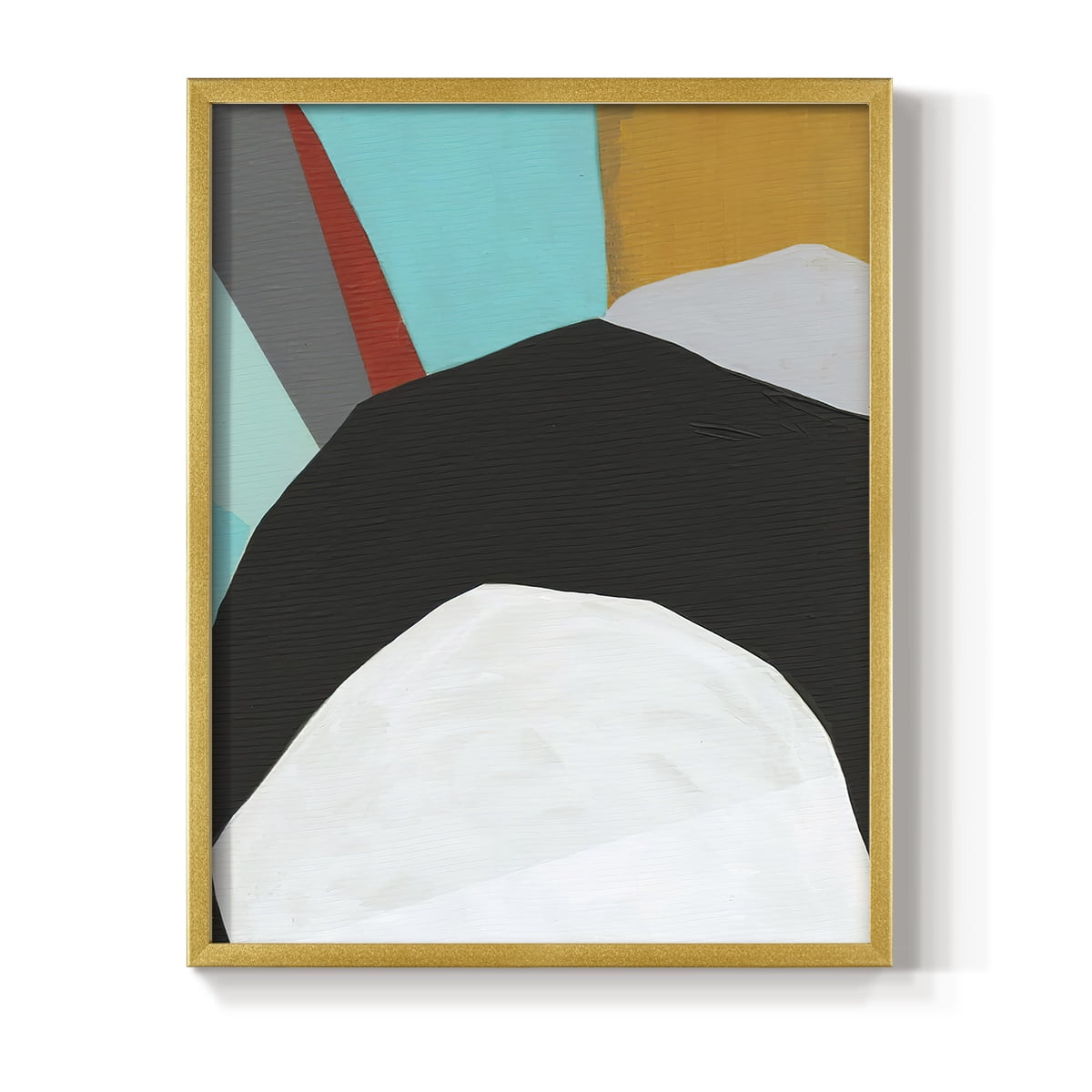 Graphica III Framed Print in Gold Solid Wood Framed Print No Nail Hanging