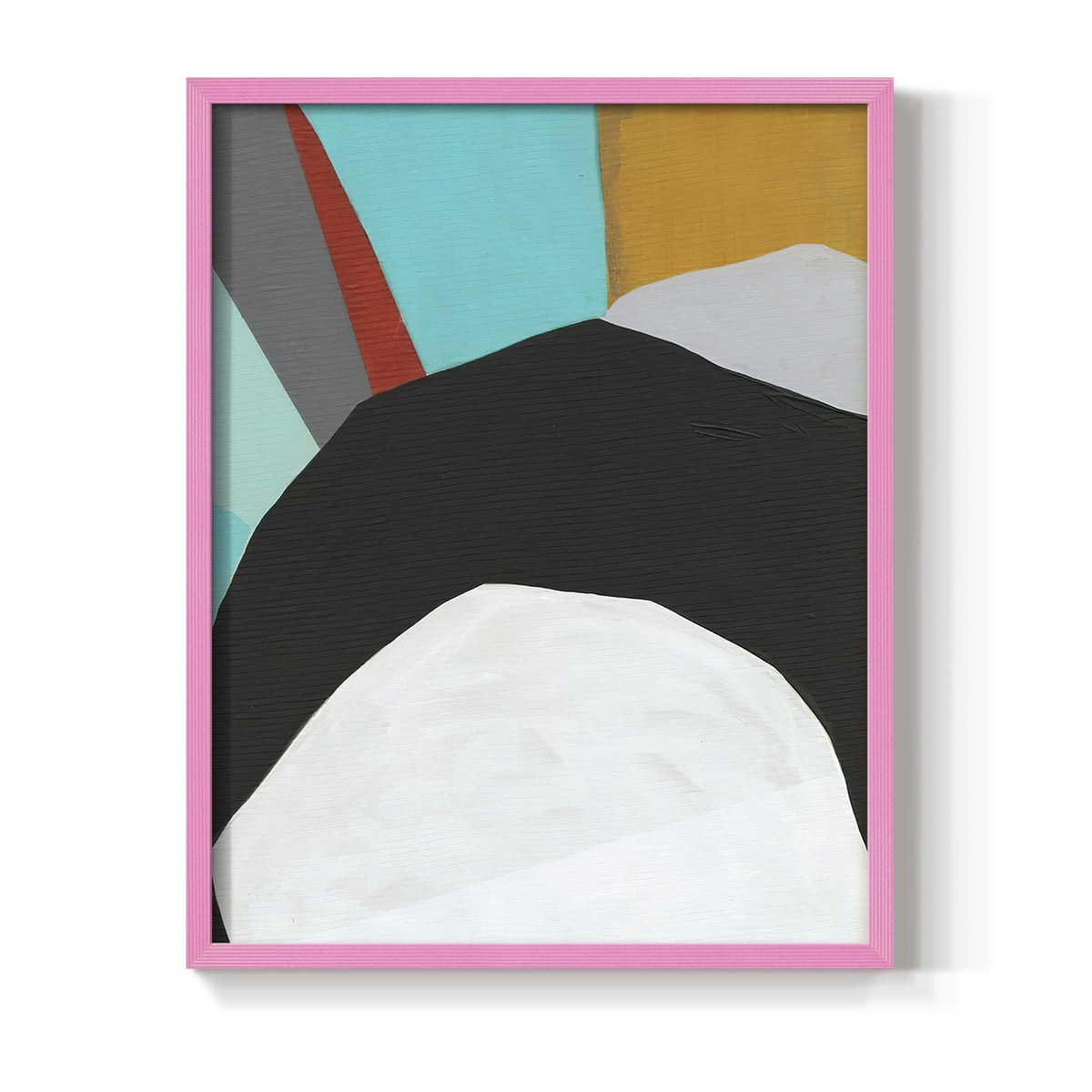 Graphica III Framed Print in Pink Solid Wood Framed Print No Nail Hanging