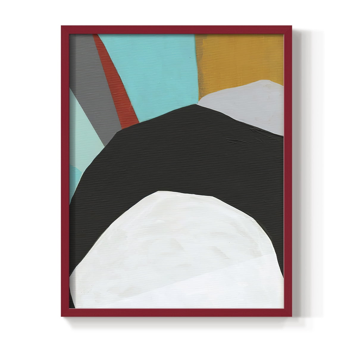 Graphica III Framed Print in Red Solid Wood Framed Print No Nail Hanging