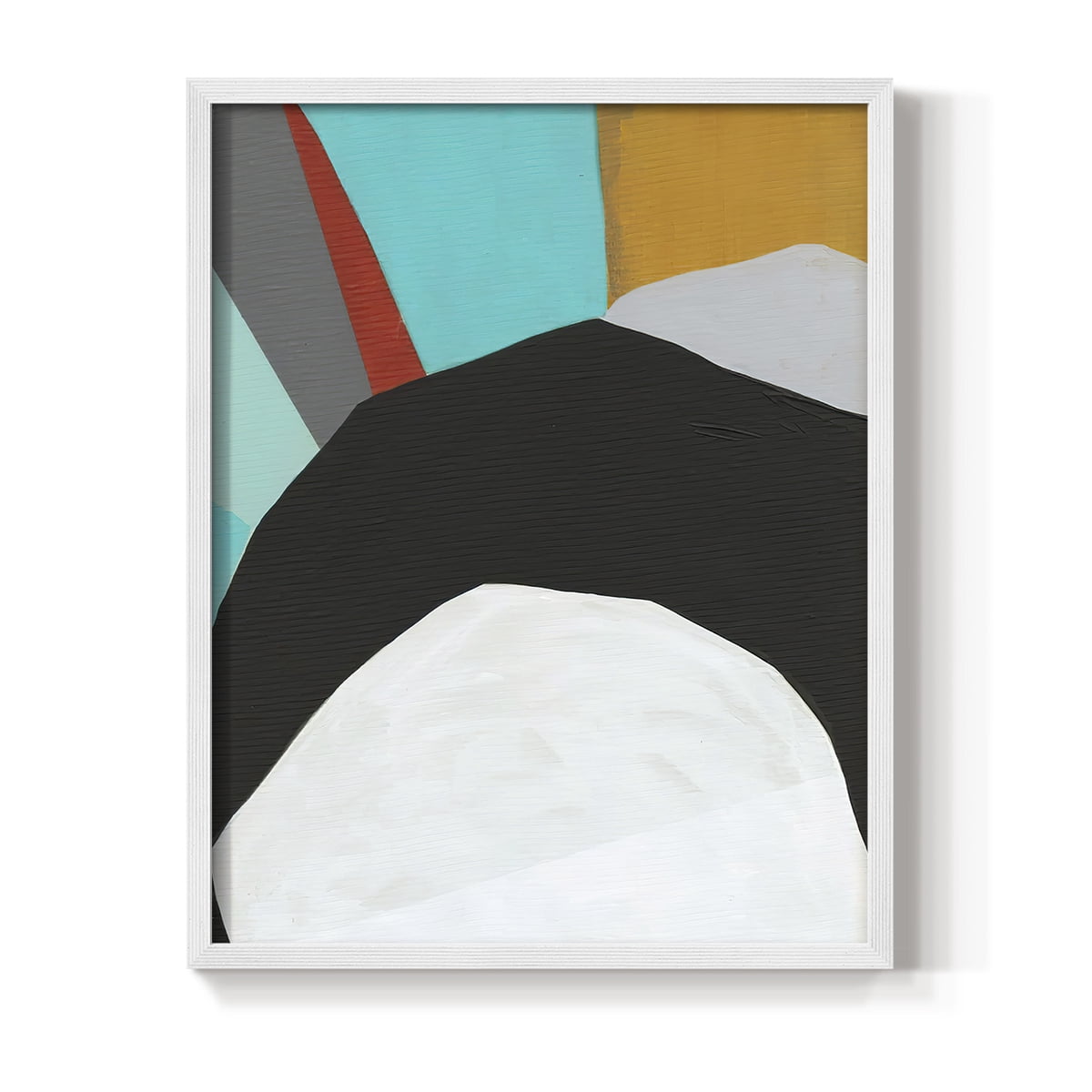 Graphica III Framed Print in White Solid Wood Framed Print No Nail Hanging