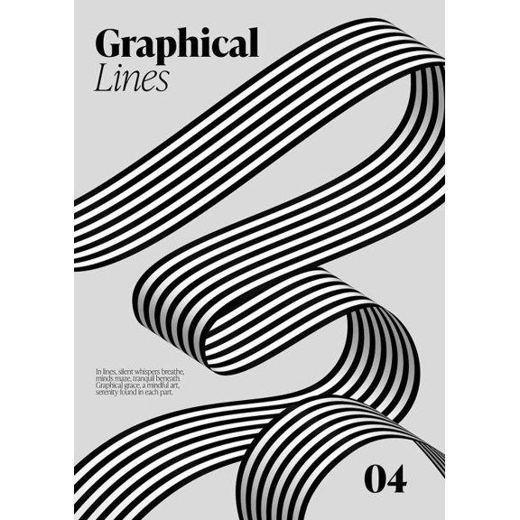 Graphical Lines Print Wall Art, Modern Wall Decor For Living Room Bedroom, 8x12 UNFRAMED