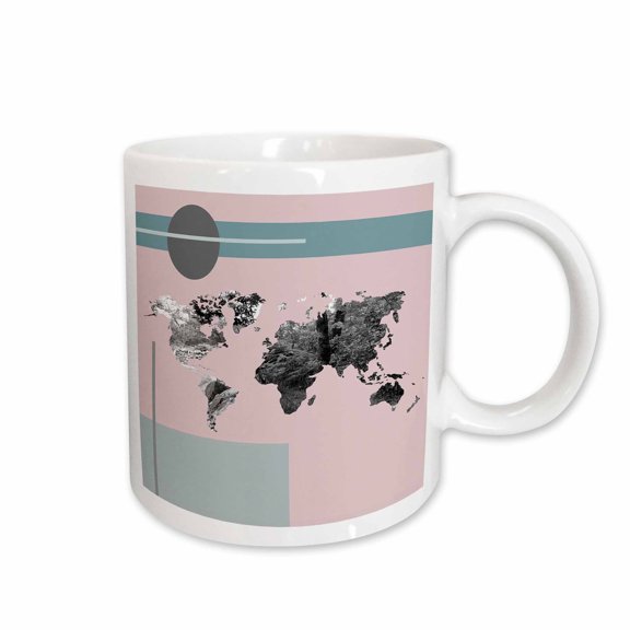 3drose, Graphical Map of the World, the World Is Full of Trees, 15oz Mug