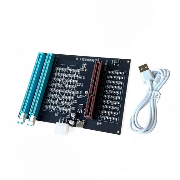 Graphics Card Diagnostic Board AGP PCIe Review Tool for Computer Repair Troubleshooting with Response Light Layout, Powered Workstation Aid, GPU Fault Checks