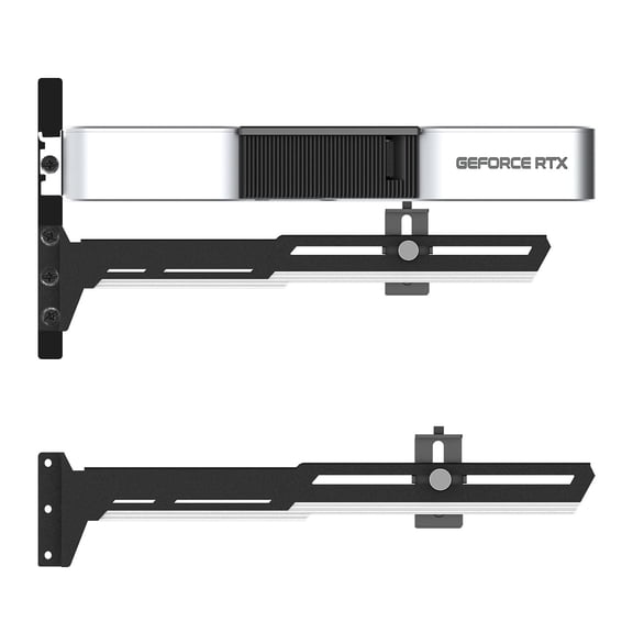 Graphics Card GPU Brace Support Video Card Sag Holder/Holster Bracket,Adjustable Length and Height Support,Black and White