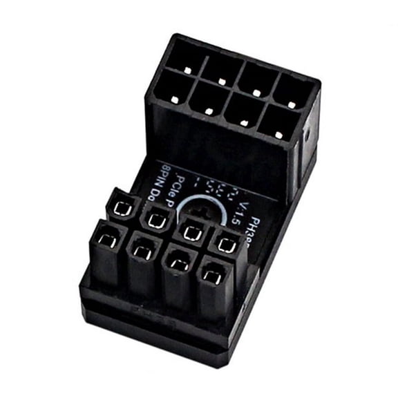 Graphics Card Power Supply Adapter Elbow 180, GPU PSU Steering Connector PCI-E 8Pin Rotating Wiring Artifact PH38B+