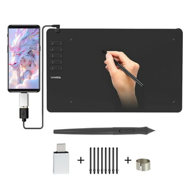 Graphics Drawing Tablet with 8192 Pressure Sensitivity Battery-Free Stylus and 10 Customized Hot Keys, 9.8x6in Digital Art Tablet for Mac, Windows and Android