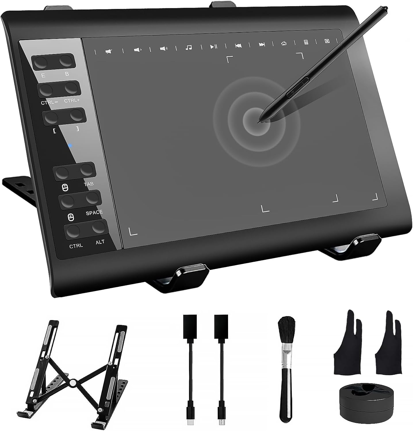Compatible Drawing Graphics Drawing Tablet with Stand,10x6 Inch Drawing Tablet with 8192 ...